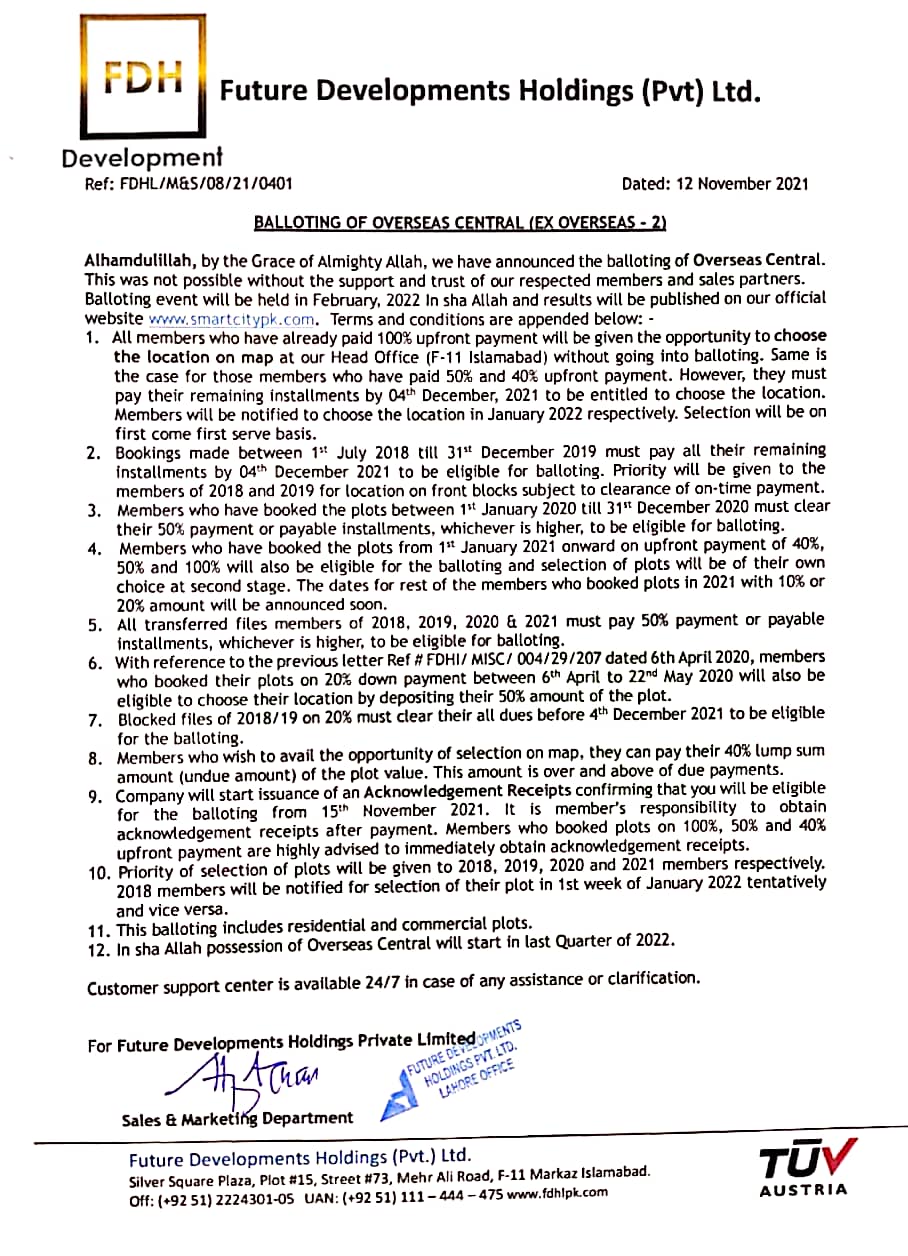 Balloting of Overseas Central
