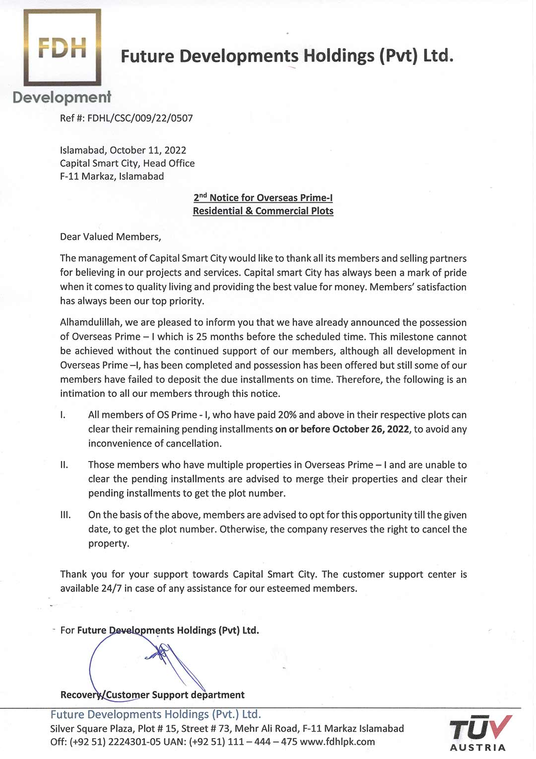 2nd Notice for Overseas Prime-I